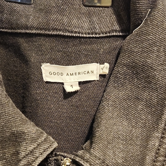 Good American Charcoal Denim Jacket - Picture 3 of 13